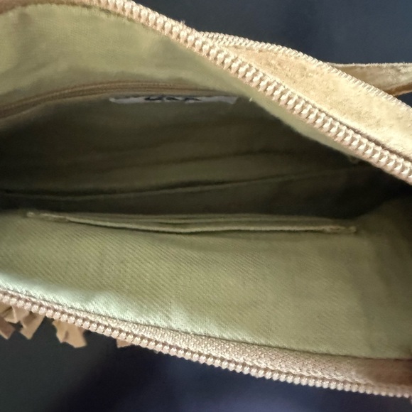 Darling Tan Fringe Shoulder Bag, Small Chic Style! Real Suede! - Picture 3 of 5